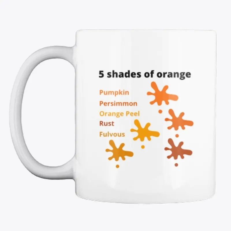 5 shades of orange colorful