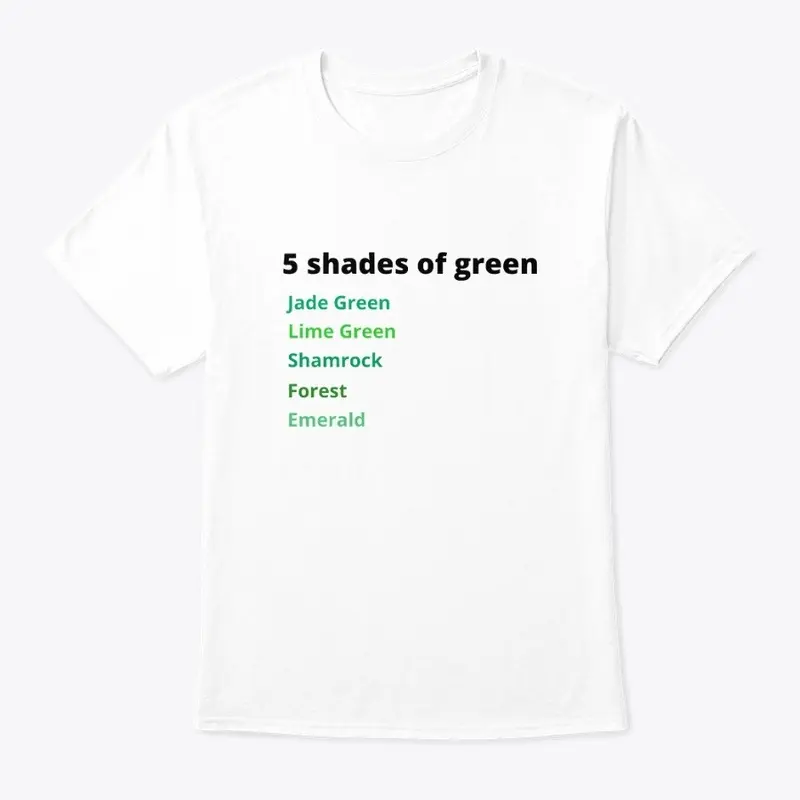 5 shades of green