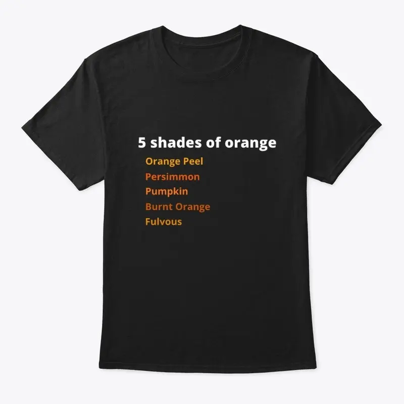 5 shades of orange black