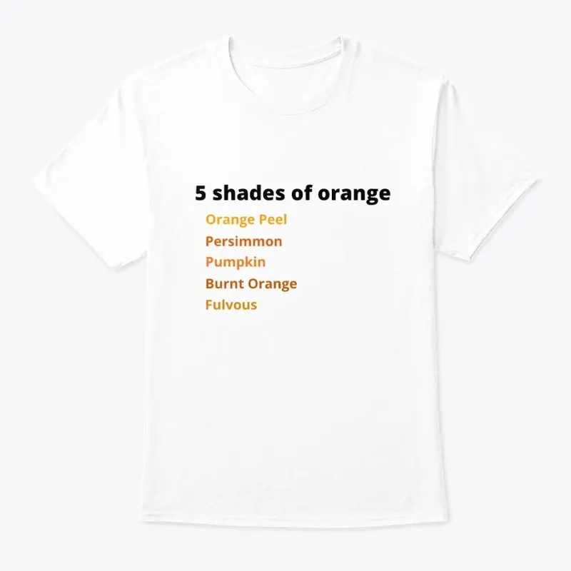 5 shades of orange