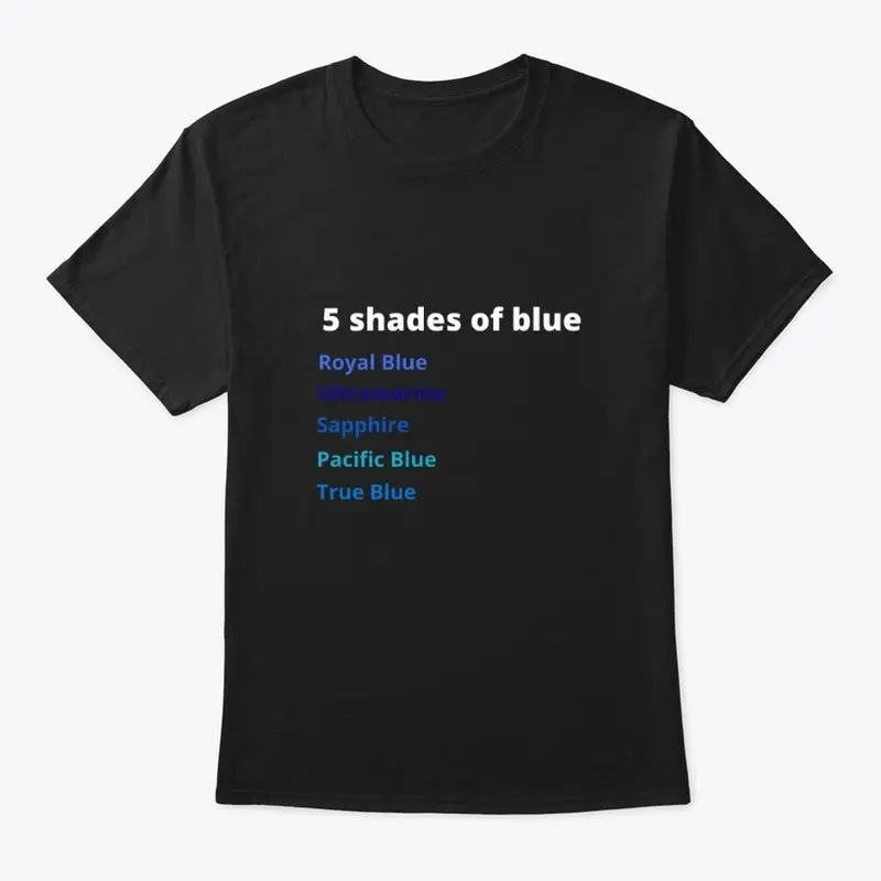 5 shades of blue black