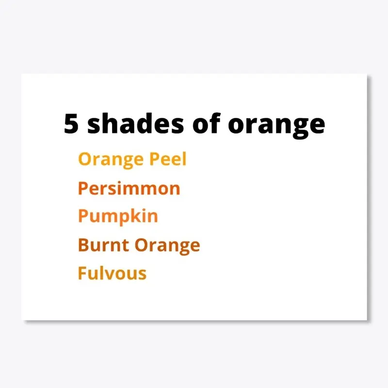 5 shades of orange sticker