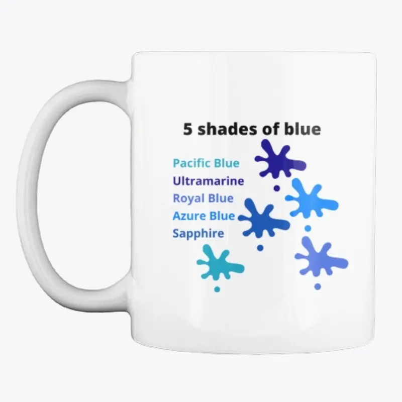 5 shades of blue mug colorful