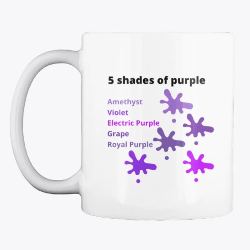 5 shades of purple mug colorful