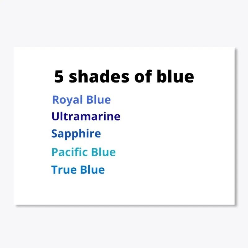 5 shades of blue sticker