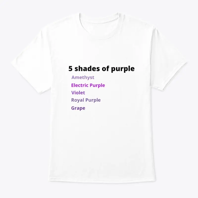 5 shades of purple