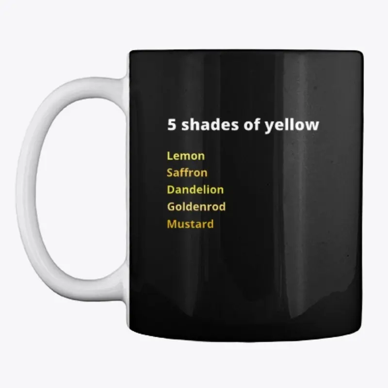 5 shades of yellow mug