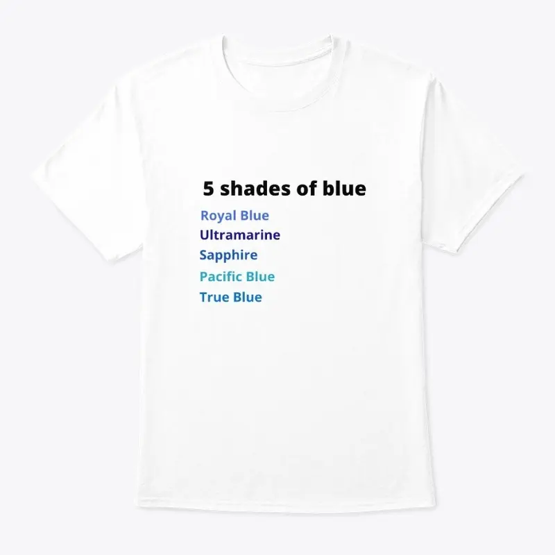 5 shades of blue