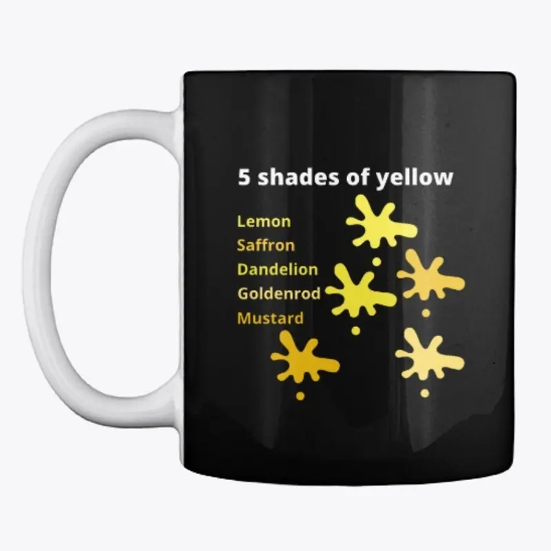 5 shades of yellow mug colorful